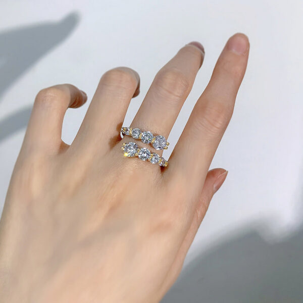 0d5dc037cad38a06 3.26cttw All Moissanite Rings GRA Woman Sparkling Diamond Wedding Band Anniversary Engagement Ring Sterling Sier Jewelry