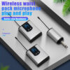 UHF Wireless Lavalier Microphone With Bodypack Transmitter Instructional Lecture Interview Vlog Live Recording