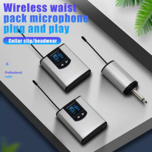 UHF Wireless Lavalier Microphone With Bodypack Transmitter Instructional Lecture Interview Vlog Live Recording