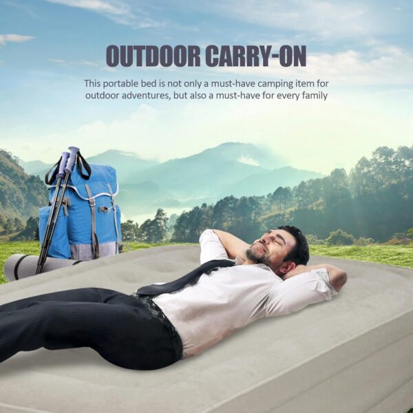 0d6b29f2a7ca45e4 Queen Size Inflatable Mattress | Inflatable Camp Mattress Pad,Queen Size Mattress, Comfort High Blow up Airbed for Home Travel, Picnic, Camping