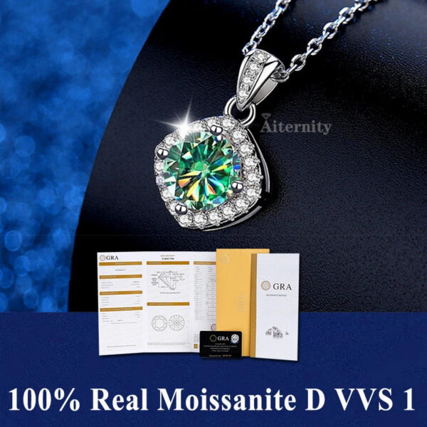 0d6e27f34428a1b5 S925 Sterling Silver High Jewellery 100% Moissanite Pendant Necklace D Colour with GRA Certificate for Ladies' Wedding, Party