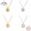 CANNER Real Sterling Necklace For Women Round Brand Geometric Eyes Diamond Clavicle Chain Sier Jewelry Collares