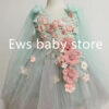 2024 New Children‘s Princess Evening Gown Sleeveless Pearls Appliques Design Wedding Birthday Baptism Party Girls Dresses A3650