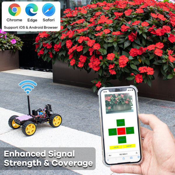 0d76055977468d0a LAFVIN Robot Starter for Arduino Project with ESP32 Camera and Code Learning Develop Skill Full Version Smart Car Kit