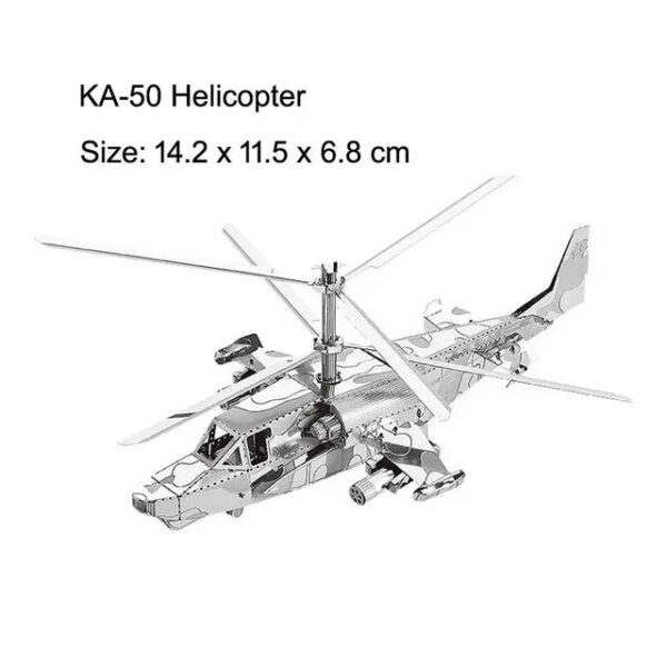 3D Metal Military J-20 J-10B SU-34 KA-50 Fighter UFO RAH-66 Helicopter DIY Handmade Assemble Model Jigsaw Puzzles