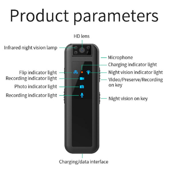 0d7c1378986e59e6 HD 1080P Mini Bicycle Stand Law Enforcement Recorder Detection Magnetic Function Outdoor Sports Camera