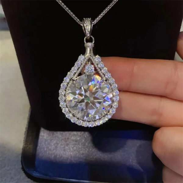 0db1a129148f9acc Houtros 1-20Carat Moissanite Necklace for Women D Color VVS1 Round Cut Diamond Pendant Sterling Sier Chain