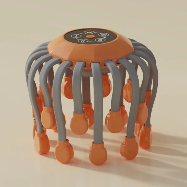 0db415c79f7c4c22 20Massage Heads Orange Scalp Head Massager Red Light Vibrator Octopus Scratcher For Relaxation Stress Migraine