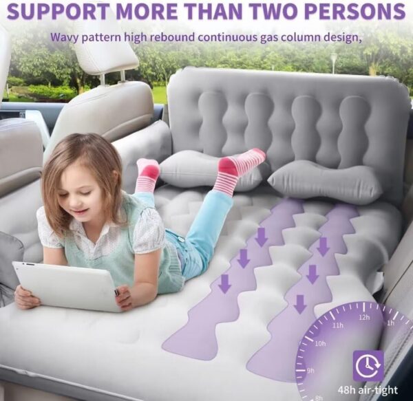 0dbd27e452cbb293 SUV Air Mattress - Thickened and Double Air Mattress Sided Flocking Travel Inflatable Car Mattress Bed with Electric Air Pump and 2 Pillows, Car Sleeping Bed for Home Outdoor and Travel