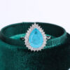 Creative Paraiba Flower Sapphire Full Diamond Couple Ring for Women Zircon Valentine's Day Gift Jewelry Sterling Sier Rings