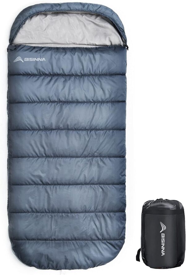 BISINNA XXL Sleeping Bag(90.55"x39.37") for Big and Tall Adults,3-4 Seasons Plus Size Warm and Comfortable Waterproof Lightweight Sleeping Bag Great for Camping Backpacking Hiking Indoor & Outdoor