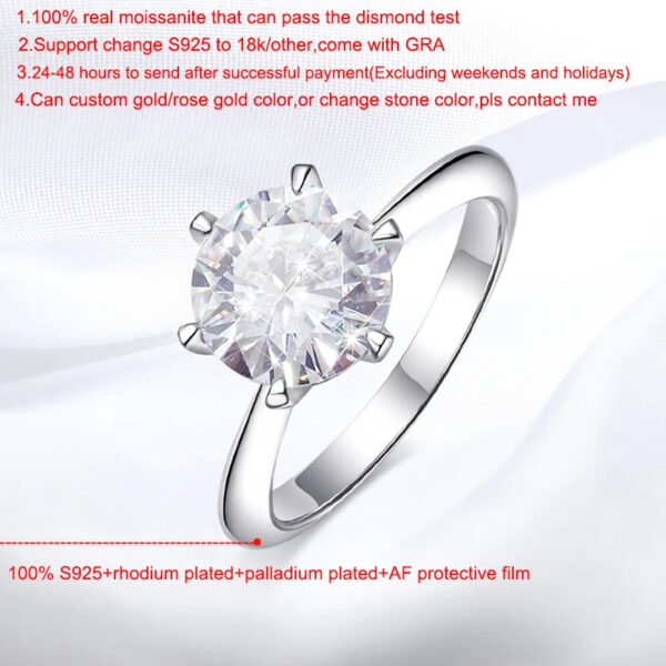 Smyoue GRA Certified 1-5CT Moissanite VVS1 Lab Diamond Solitaire Ring for Women Engagement Promise Wedding Band Jewelry