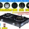Propane Stove 2 Burner Gas Stove Novel 9 Copper Propane Burners Auto Ignition Tempered Glass with LPG CSA Hose for Outdoor Cooking,Emergency