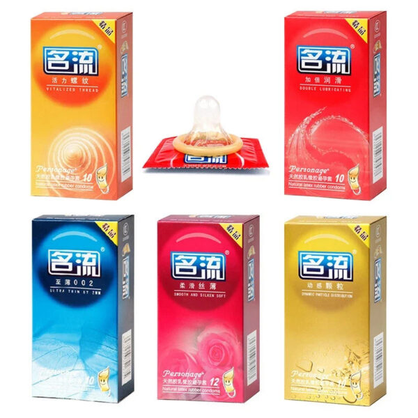 0df1ccaf5963fe80 PERSONAGE 60PCS Condoms For Men 6 Kinds Ultra Thin Particle Thread Natural Latex Spike Condom Adult Sex Product Small Condom
