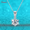 Smyoue D Color 0.5-5CT Moissanite Diamond Necklace for Women Round Pendant Birthday Gift S Sterling Sier Wedding Jewelry