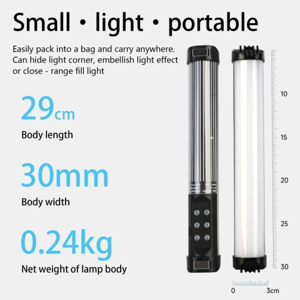 Portable RGB Magnetic Photography Lighting Handheld LED Stick Lamp Vlog Fill Light For YouTube Video Picture Shooting