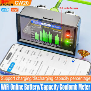 0e0e678ecec5945b CW20 DC0-420V WiFi Tuya Smart Digital Lithium Battery Capacity Detection Tester DC Display Voltage Current Power Coulomb Meter