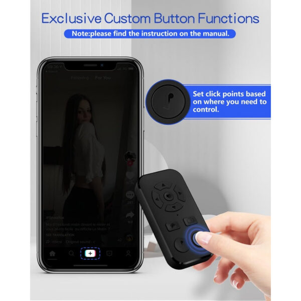 Zttopo Scrolling Remote Control iPhone Android Smartphone, Bluetooth Page Turner Kindle App, Camera Photo Video Clicker for iPhone, and Samsung Neck Strap Include.