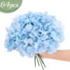 Auihiay 64pcs Silk Hydrangea Artificial Flowers, Artificial Hydrangea Flowers with Stems, Full Hydrangea Flowers for Wedding Centerpieces, Home, Garden, Party Decoration (Blue)