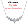 Smyoue 1.7-5CTTW All Moissanite Necklace for Women Smile Princesses Sparkling Diamond Pendant S Sterling Sier Plated PT950