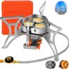 3900W Portable Windproof Camping Stove - Lightweight Propane Gas Burner with Piezo Ignition & Carrying Bag for Outdoor Cooking, Backpacking, Hiking, and Picnics