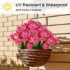 0e597c68f677b829 24 Bundles Artificial Flowers for Outdoor,No Fade Fake Plastic Flowers Faux Plants for Decoration Hanging Planters Indoor Outside Garden Porch Window Box Home Wedding Farmhouse