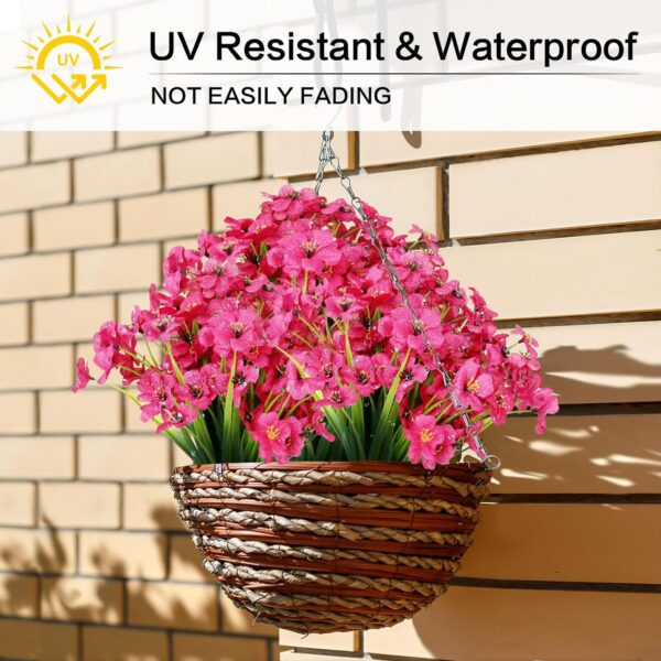 0e597c68f677b829 24 Bundles Artificial Flowers for Outdoor,No Fade Fake Plastic Flowers Faux Plants for Decoration Hanging Planters Indoor Outside Garden Porch Window Box Home Wedding Farmhouse