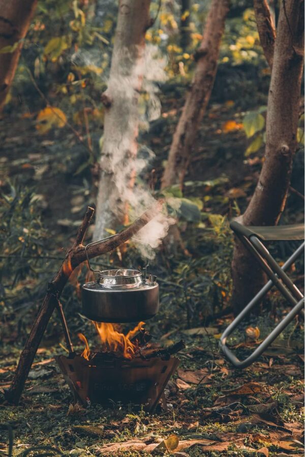 Fire-Maple Maverick Camping Wooden Burning Stove | Stainless Steel Square Firepit with Grill | Folding Fire Pit for Bonfire Backyard Patio Deck Camp Picnic (Square)
