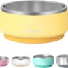 0e6ade13eea139c5 Pawaii Small Dog Bowls, 12oz Food Water Bowl Designed for Puppies and Cats with Non-Slip Rubber Base, Upgraded Metal Insulated, Double Stainless Steel Bowls