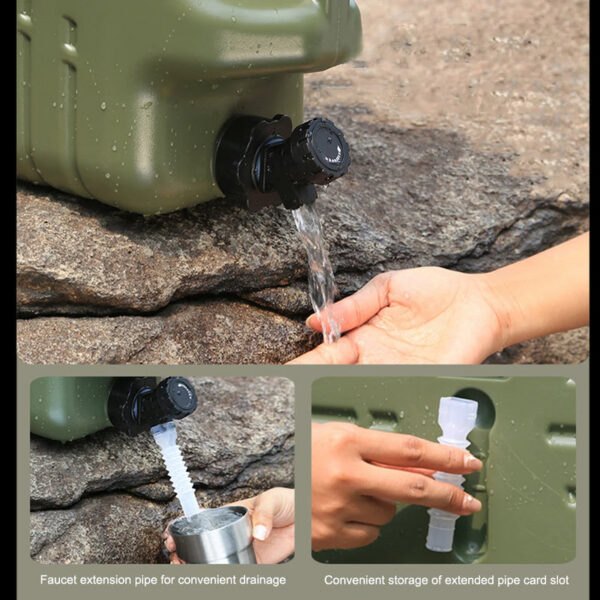 0e738075c042cc5e 11L Bucket Large Capacity Portable Drinking Water Canister with Detachable Faucet No Leakage for Outdoor Travel Driving