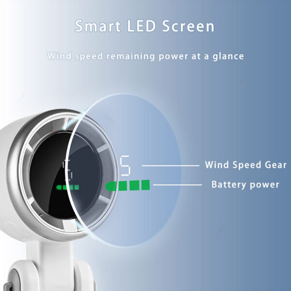 0e75392af93929b6 Hanging USB Rechargeable Handheld 3600mAh Foldable Mini Neck Portable Small Turbo Fan