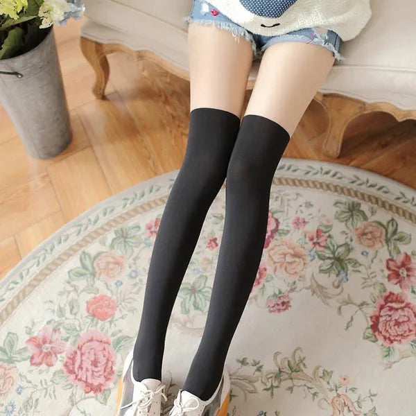 0e7eb5e35151040d Socks & Hosiery Women's Stockings Sexy Knee High Nylon Lady Girls Thigh Tights Pantyhose Lace Fishnet Spring Autumn Winter