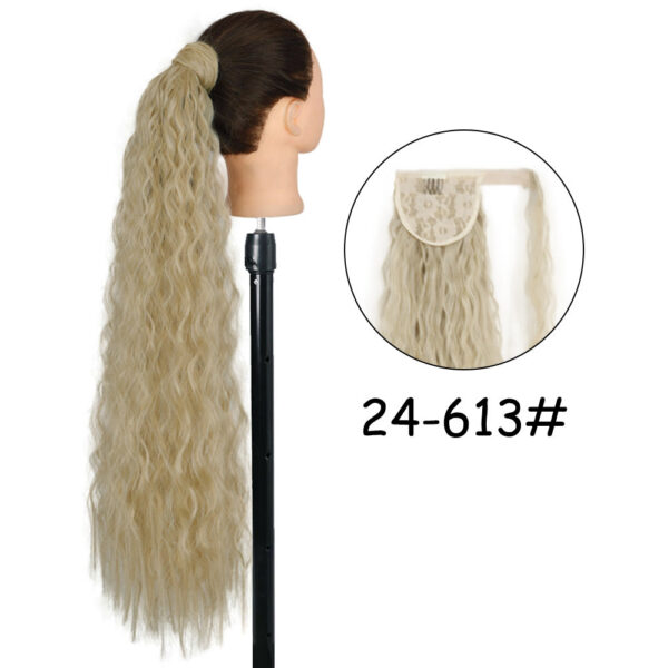 0e94a159ab09e71b 34inches Synthetic Ponytail Hair Extension Clip in Fake Wig Hairpiece Blonde Wrap Around Pigtail Long Smooth Overhead Pony Tail