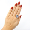 Simple Fashion Light Blue Diamond Female Romantic Engagement Ring Bride Princess Love Anniversary Gift Beach Party Jewelry