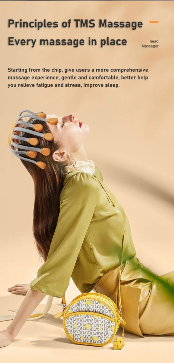 0ea1b8892f7a1955 20Massage Heads Orange Scalp Head Massager Red Light Vibrator Octopus Scratcher For Relaxation Stress Migraine
