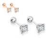 ) 925 Sterling Silver 0.3-1 Carat * 2 Moissanite Four-Claw Screw Earrings Fashion Casual High-End Design Sense Niche Lady
