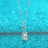 Smyoue D Color 1 2 3 Carat Moissanite Necklace For Women Six Prong Simulated Diamond Pendant Sterling Sier Wedding Jewelry