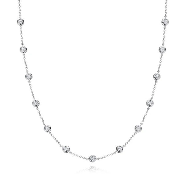 3/5mm Round Bubble Moissanite Diamond Necklace Bracelet with Certificate Sterling Sier Neck Chain Layered Choker for Women