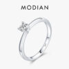 Modian Sterg Sier 10 Hearts Clear CZ Simulated Dia Simple Wedding Bands Ring For Women Statement Engagement Jewelry