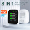 0f15828e283f1f94 Tuya WIFI 8 In 1 Air Quality Monitor CO2 HCHO TVOC PM1.0 PM2.5 PM10 Tester Temperature Humidity Meter Carbon Dioxide Detector