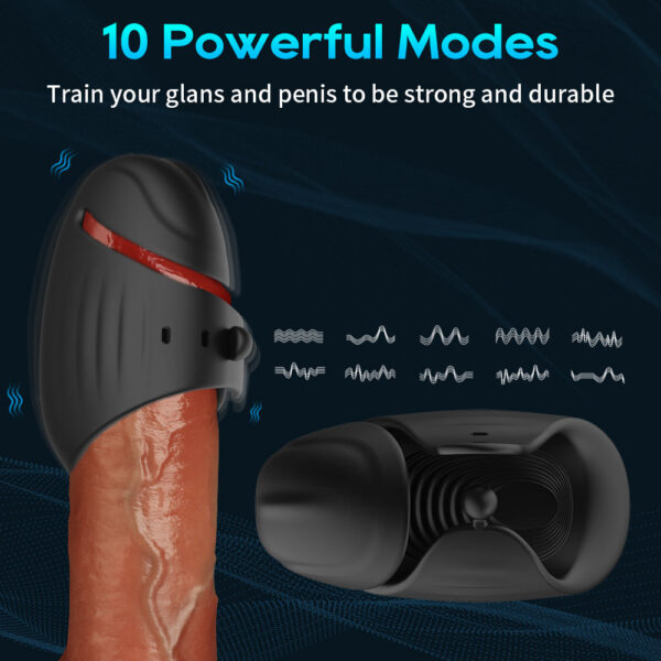 Adjustable Male Masturbator Vibrator Delayed Ejaculation Glans Trainer Massage Exerciser Adult Sex Toy For Men App Control