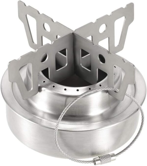 KBNIAN Kreuz Ständer Alkohol Kreuzständer Topfkreuz Tragbar Edelstahl Alcohol Stove Zubehör Ultraleichter Campingkocher Zubehör für Draussen Wandern Camping (9,6 * 2,9 * 0,1 cm)