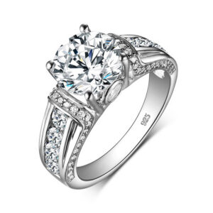 0f2fe8368c1c9cf6 Real 2 Carats Moissanite Rings Women Solid Sterling Sier Wedding Band Female Jewelry Accessories Gift For Girls