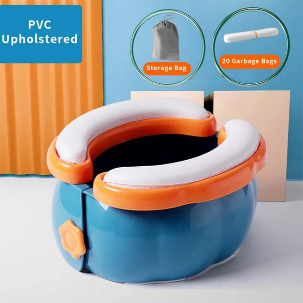 0f38c6817094e174 Toilet Portable Travel Baby Foldable Kids Potty Training Seat Easy to Clean With Storage Bag and 20 Garbage Bags