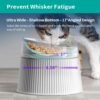 0f4f3968463d66e0 Elevated Cat Food Bowl Super Widen Raised Cat Food Dishes for Protecting Spine, Reliefing Whisker Fatigue, Anti-Vomiting 17° Tilted Pet Feeding Bowls with Silicone Mat for Indoor Cats