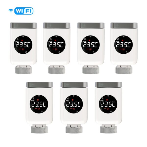 0f51ef2f9633a3bc MOES Tuya Smart Wifi/ZigBee Thermostatic Radiator Valve TRV Programmable App Remote Temperature Controller with Alexa GoogleHome