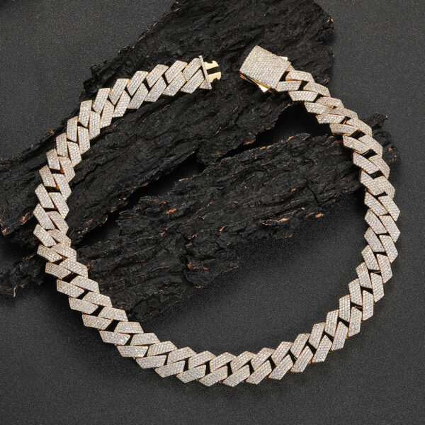 0f539343712d3192 HOYON Lab Moissanite Cuban Chain Men's Necklace S Sier Color Jewelry Hip Hop Rock CZ Diamond Neck Collares