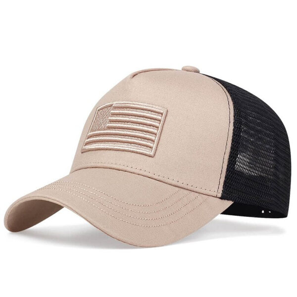 0f70bc6f3a9ee519 Fashion American Flag Embroidery Baseball Net Caps Spring and Summer Outdoor Adjustable Casual Hats Sunscreen Hat