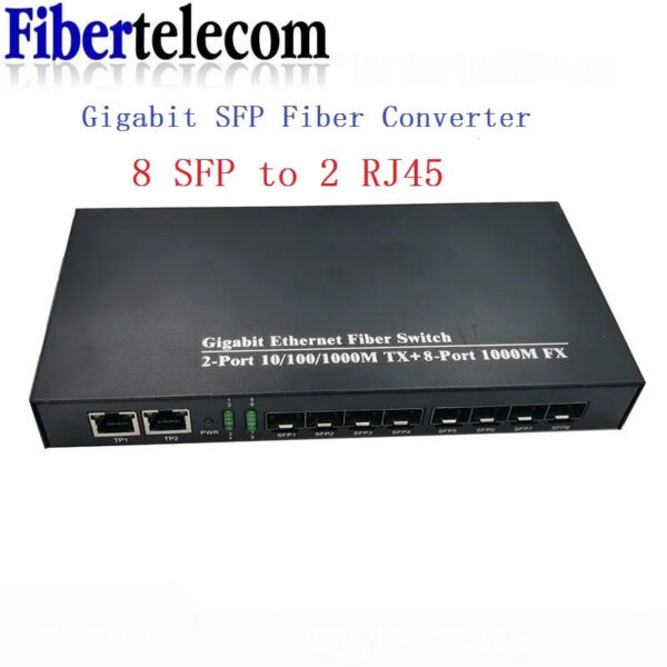 0f76fd76accf741e Gigabit SFP Media converter SFP to 1/2/4/8 RJ45, 100/1000M fast Ethernet transceiver module, IP camera Fibre Channel switch