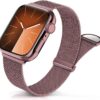 Sunnywoo Metal Stainless Steel Band Compatible with Apple Watch Bands 40mm 38mm 41mm 42mm 44mm 45mm 49mm,Silver Loop Adjustable Magnetic Strap for iWatch Series Ultra 8 7 6 5 4 3 2 1 SE for Women Men